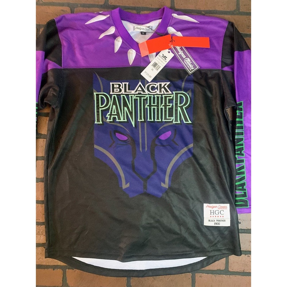 BLACK PANTHER Headgear Classics Hockey Purple/Black Jersey‎ ~Never Worn~ XL